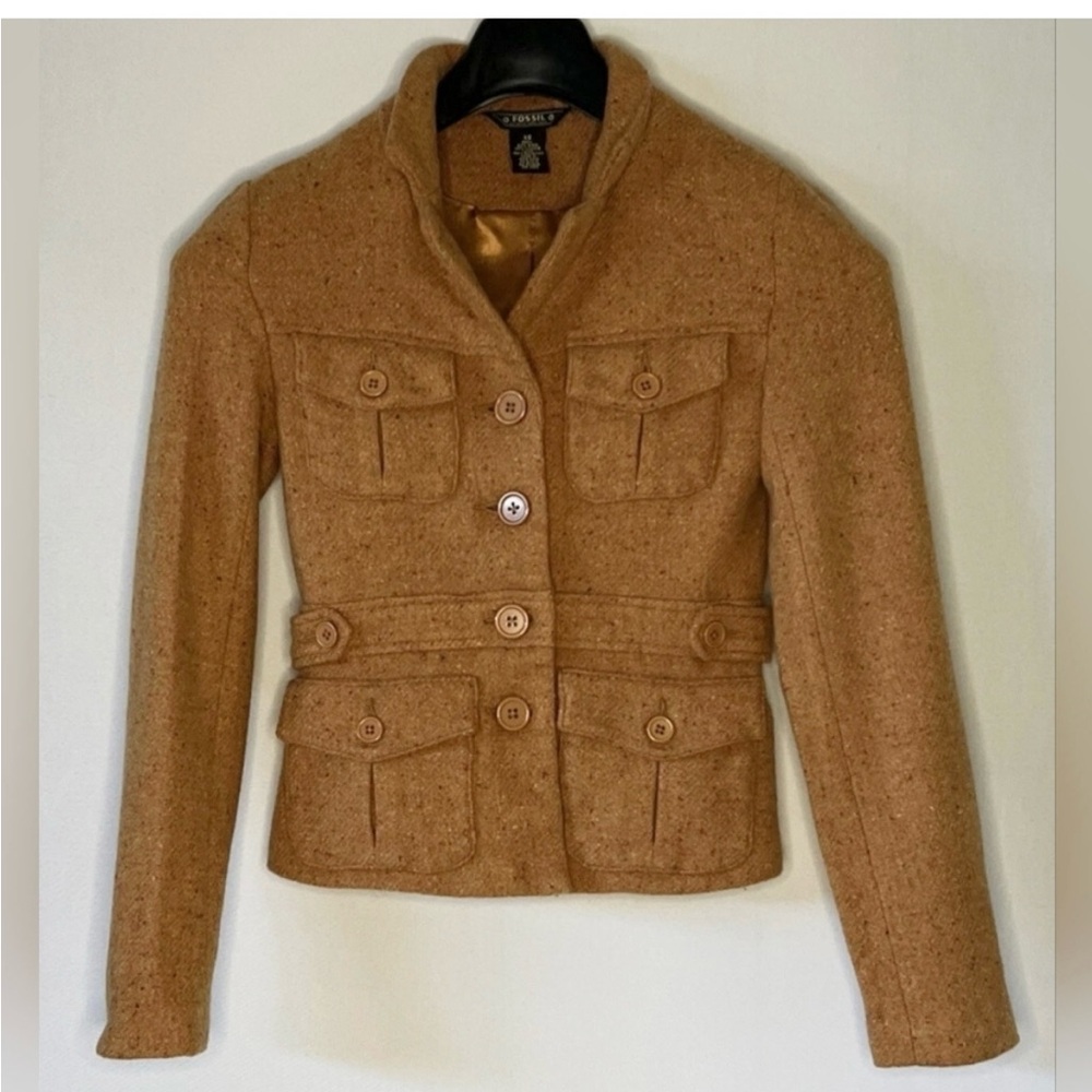 Fossil Tan/ Amber Speckled Blazer